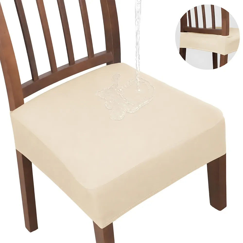 Beige 1 Waterproof Chair Seat Covers - Image 1
