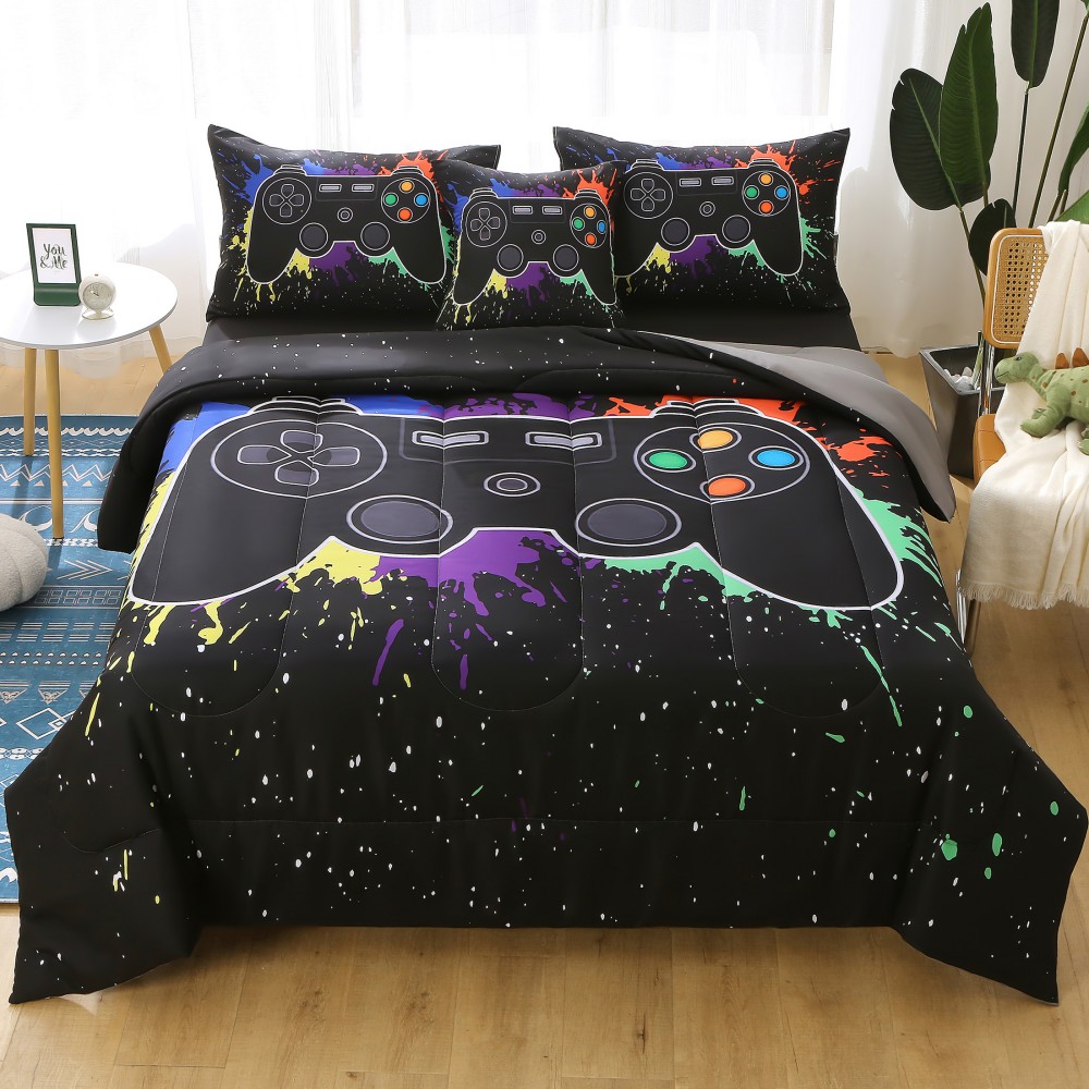 Black Graffiti 1 Gaming Comforter Sets - Image 1