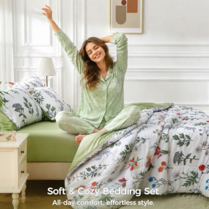 Green Floral Bedding Sets - Image 7