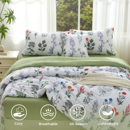 Green Floral Bedding Sets - Image 8