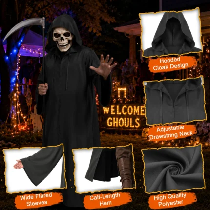 Halloween Hooded Robe Cloak - Image 4