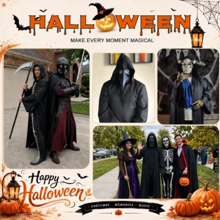 Halloween Hooded Robe Cloak - Image 3