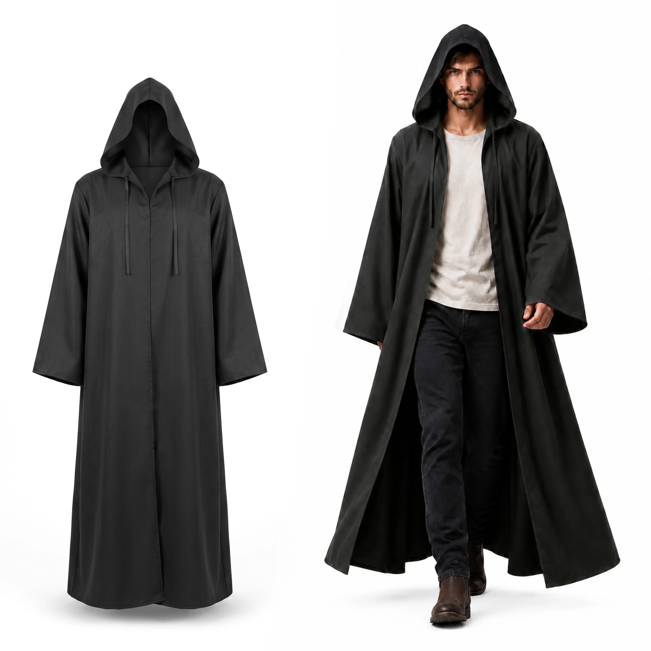 Halloween Cloak Black 7 Halloween Hooded Robe Cloak - Image 1