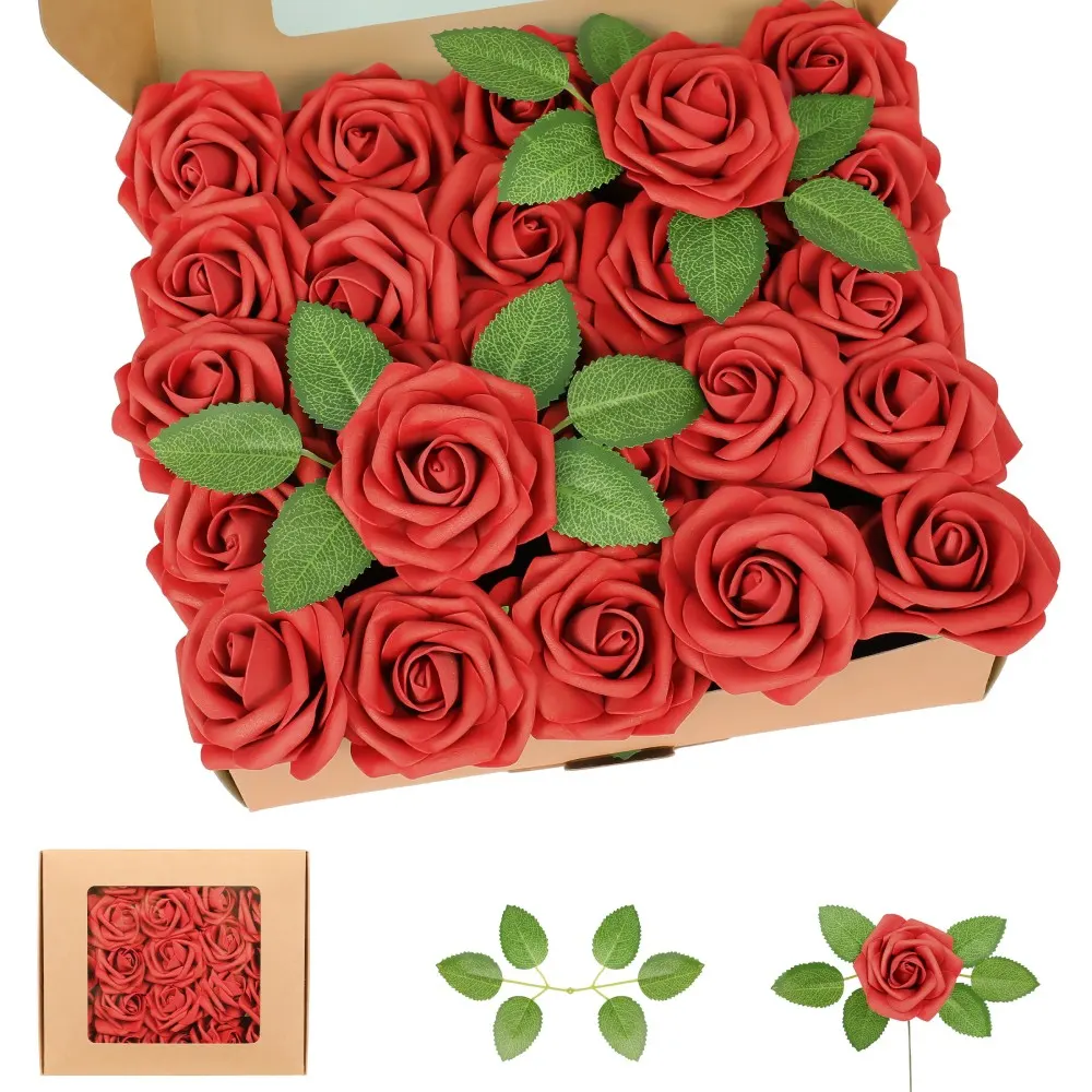 Red 1 Elegant Artificial Flowers - Image 1