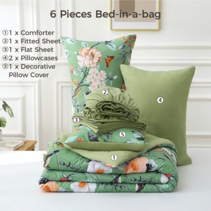 Sage Green Floral Bedding Sets - Image 10