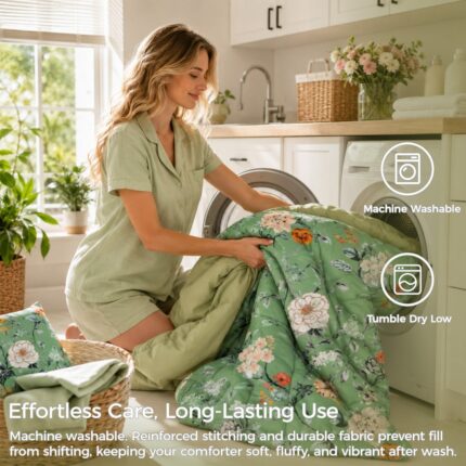 Sage Green Floral Bedding Sets - Image 6