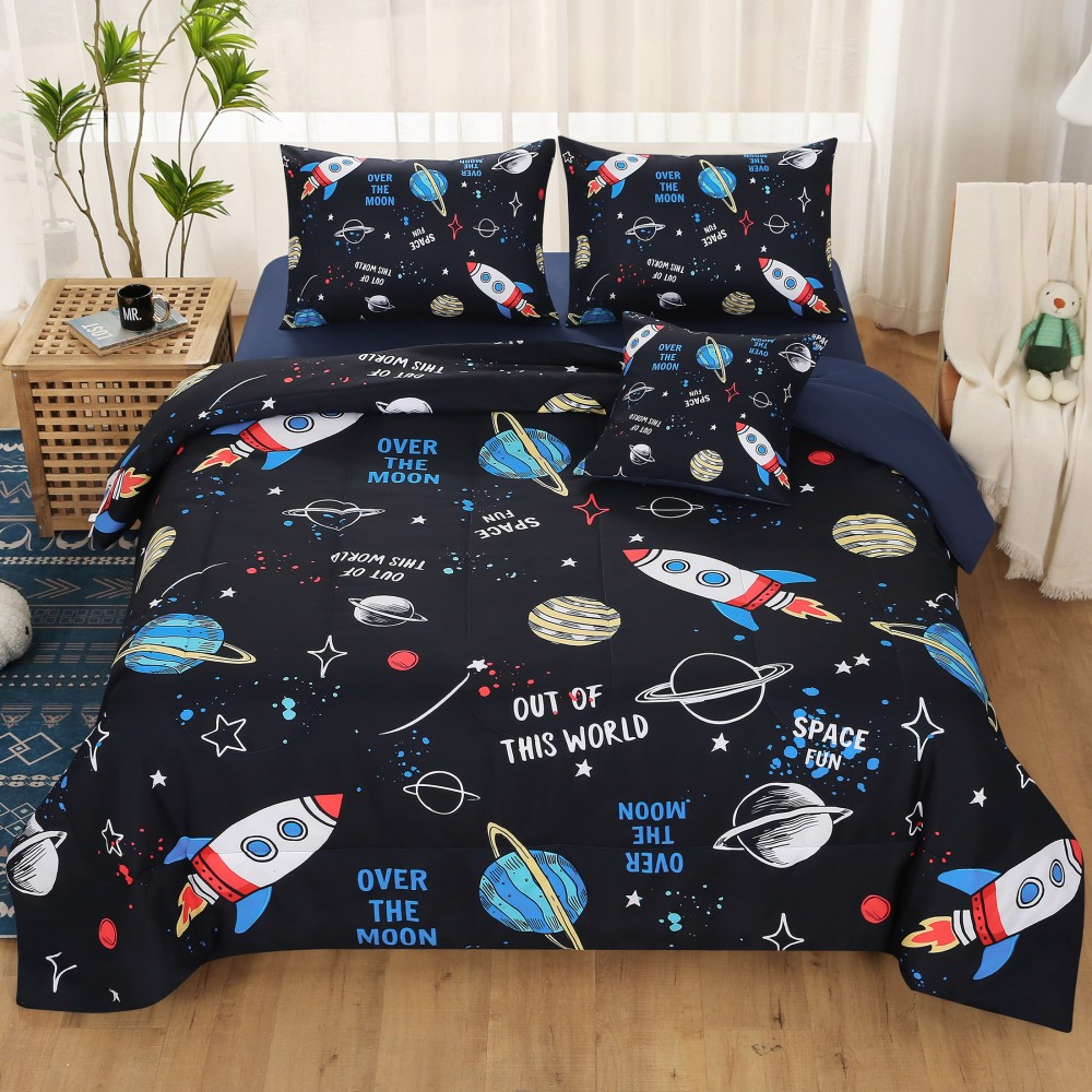 Space Rocket 1 Kids Theme Bedding Sets - Image 1